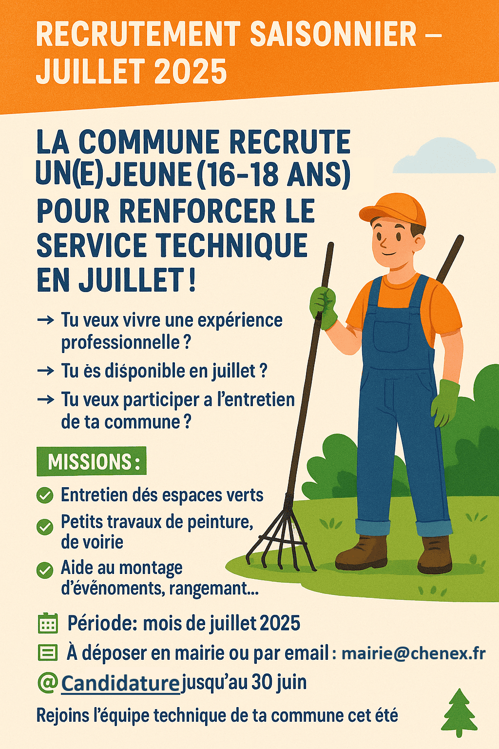 La commune recrute 2